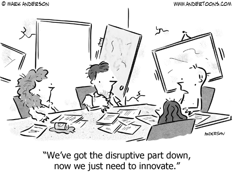 Cartoon about disruptive innovation
