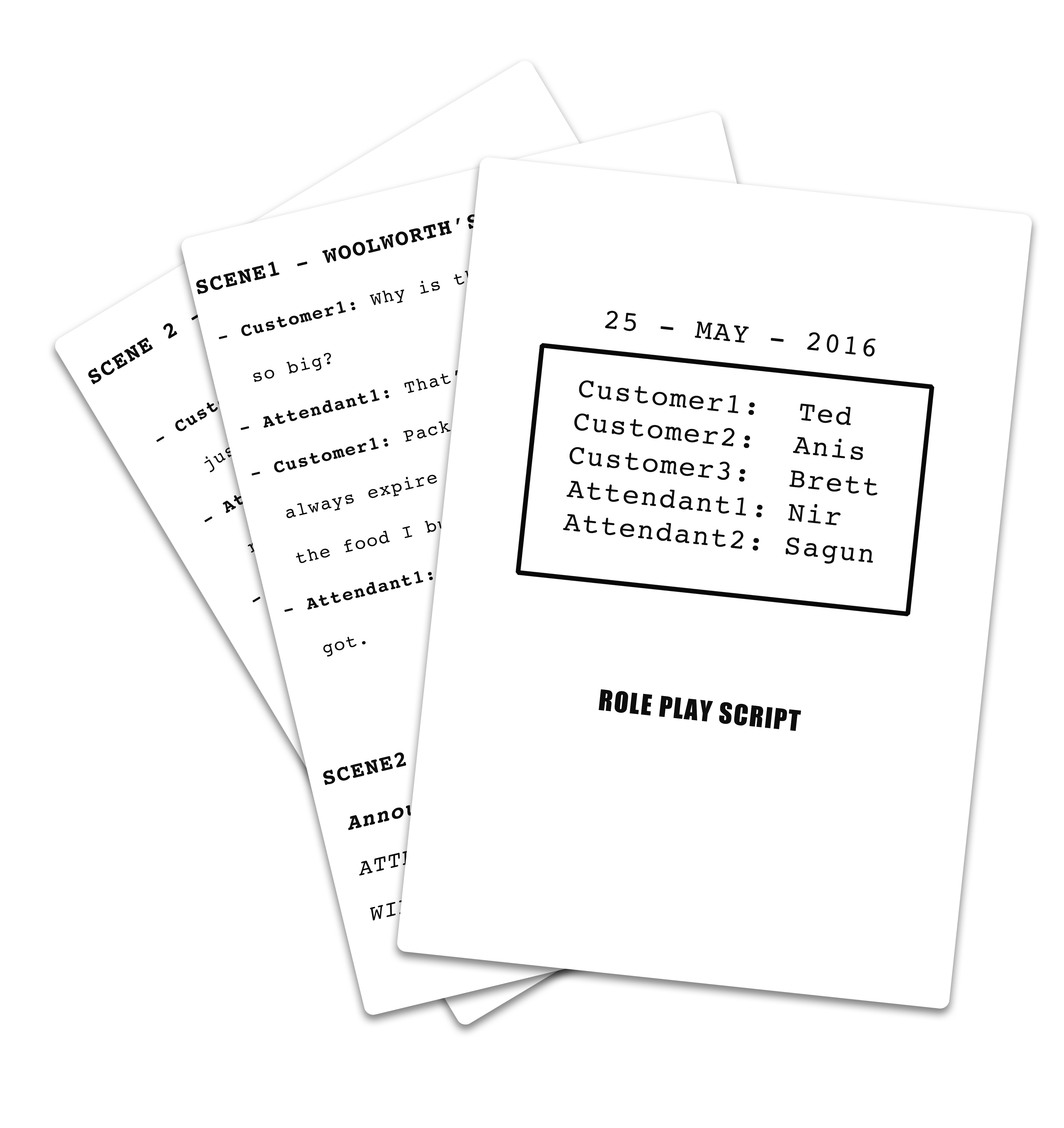 First page of the role-play script