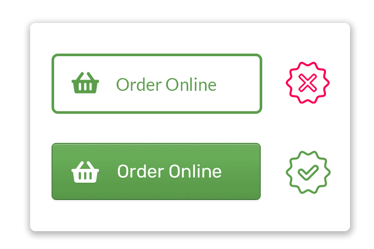 Comparison of button styles tested with users